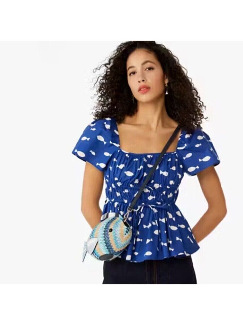 ♠️♠️ Kate Spade What A Catch 3D Fish Crossbody Straw Fish Bag NWT. RARE